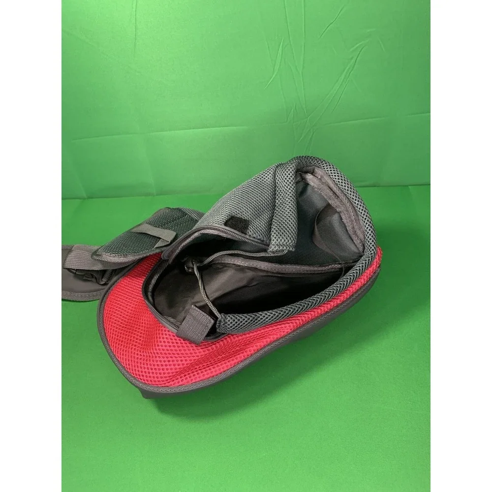 PET SLING Dog/Cat Carrier Breathable Mesh Travel Bag Gray And Pink SMALL SIZE